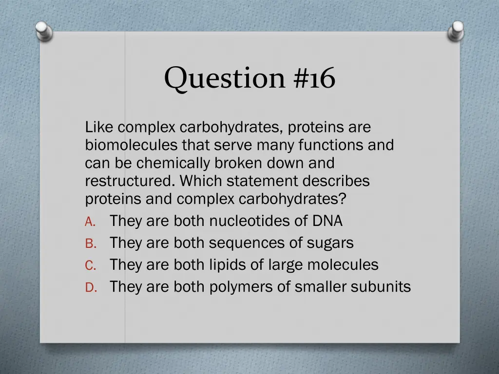 question 16