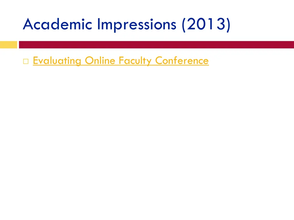 academic impressions 2013