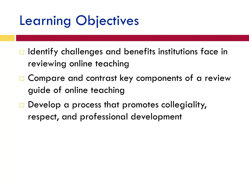 learning objectives