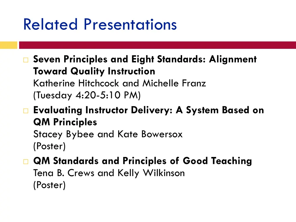 related presentations