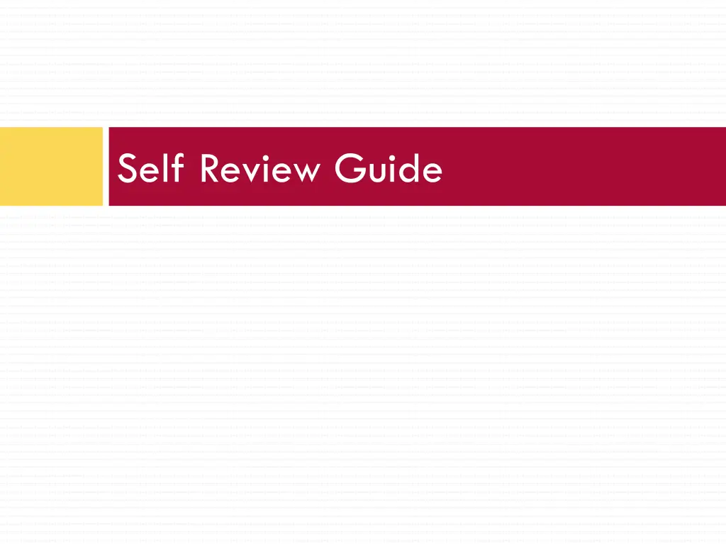 self review guide