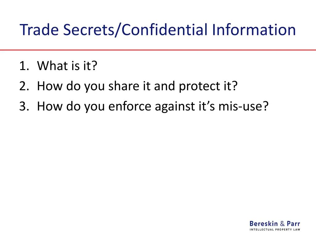 trade secrets confidential information