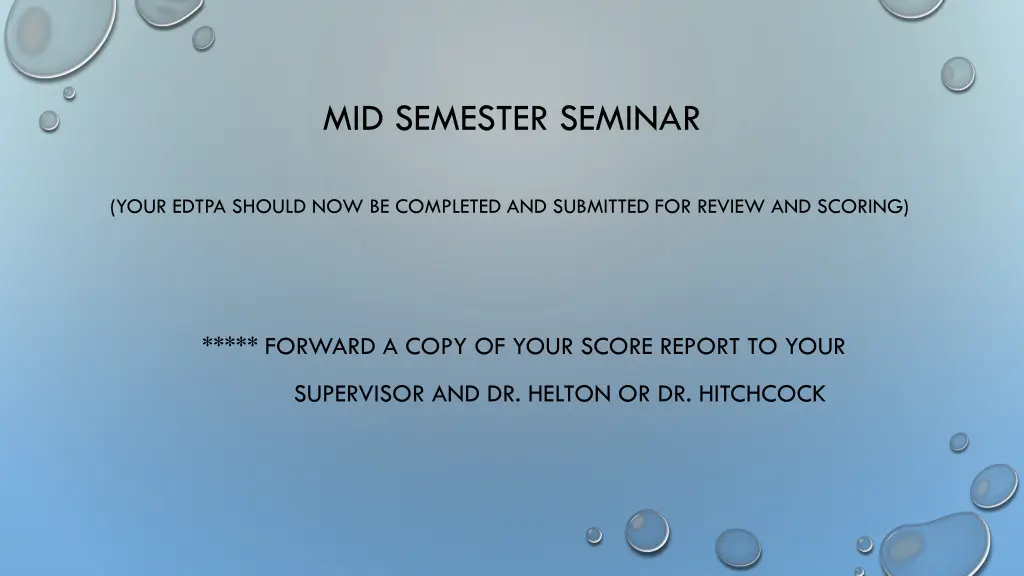 mid semester seminar