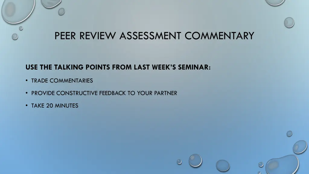 peer review assessment commentary