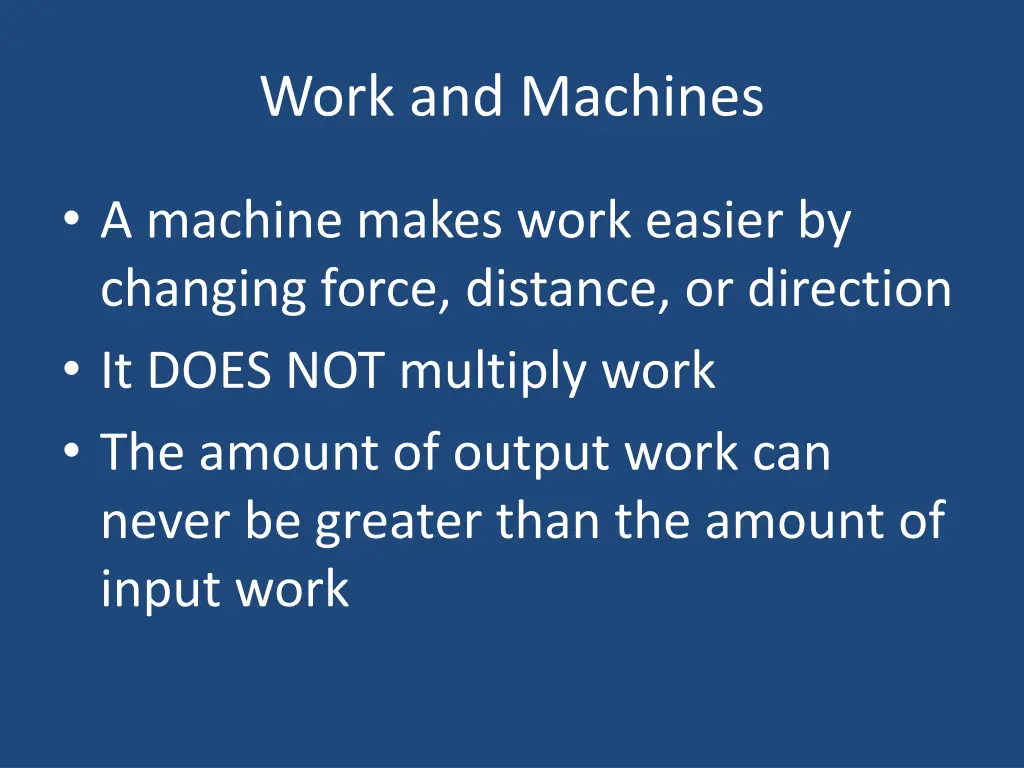 work and machines