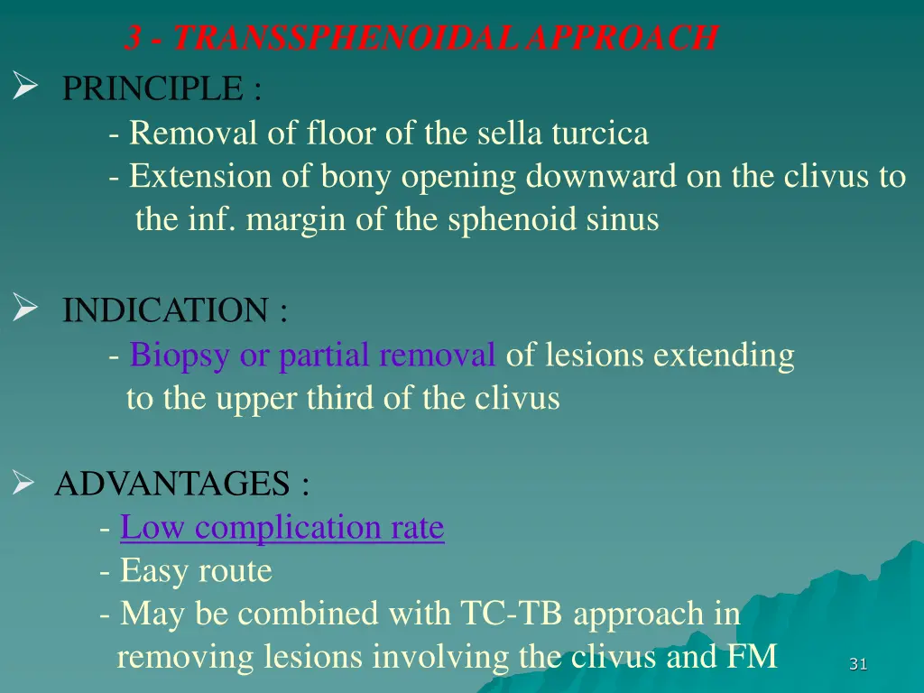 3 transsphenoidal approach principle removal