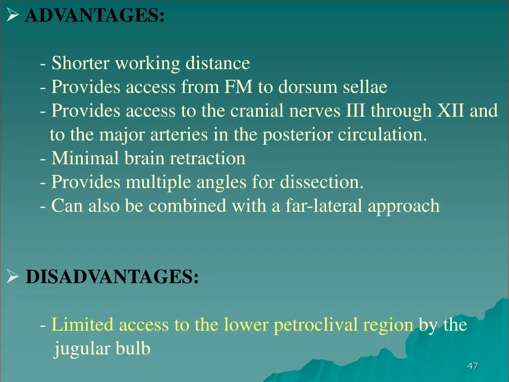 advantages shorter working distance provides