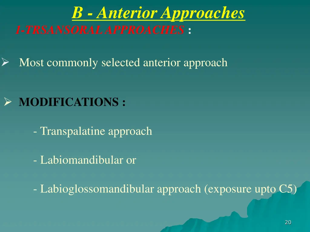 b anterior approaches 1 trsansoral approaches