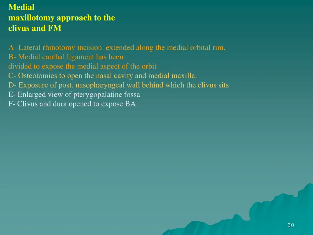 medial maxillotomy approach to the clivus and fm