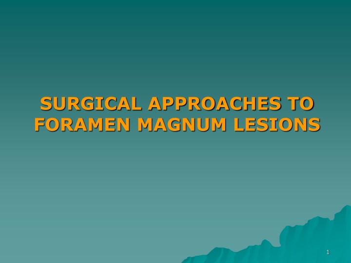 surgical approaches to foramen magnum lesions