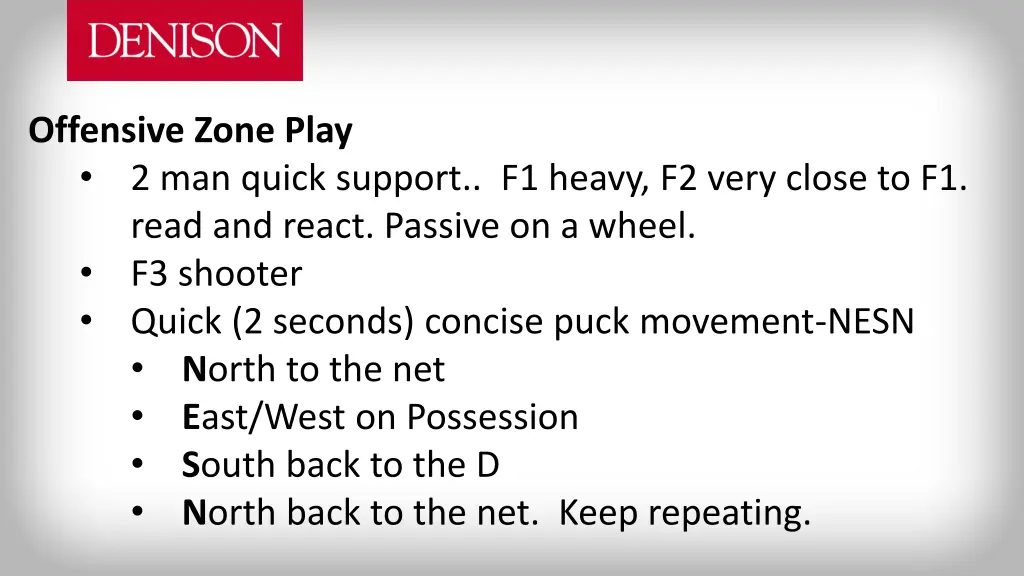 offensive zone play 2 man quick support f1 heavy