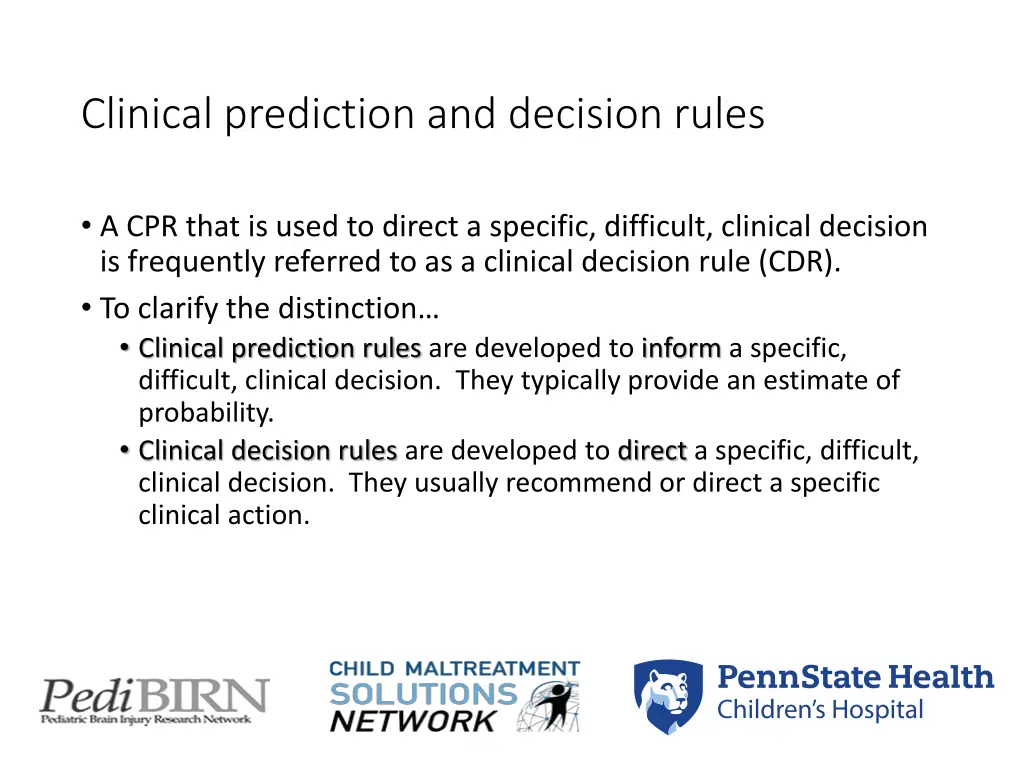 clinical prediction and decision rules 1