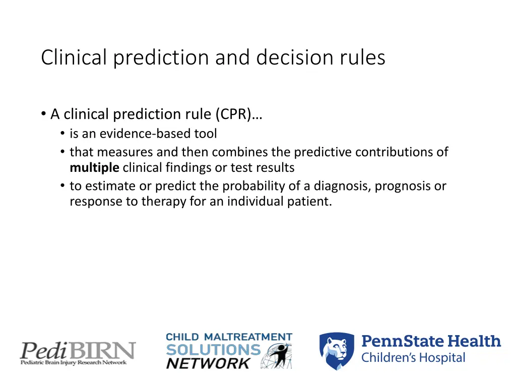 clinical prediction and decision rules