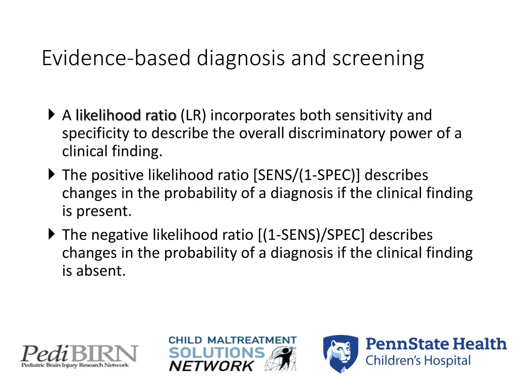 evidence based diagnosis and screening 8