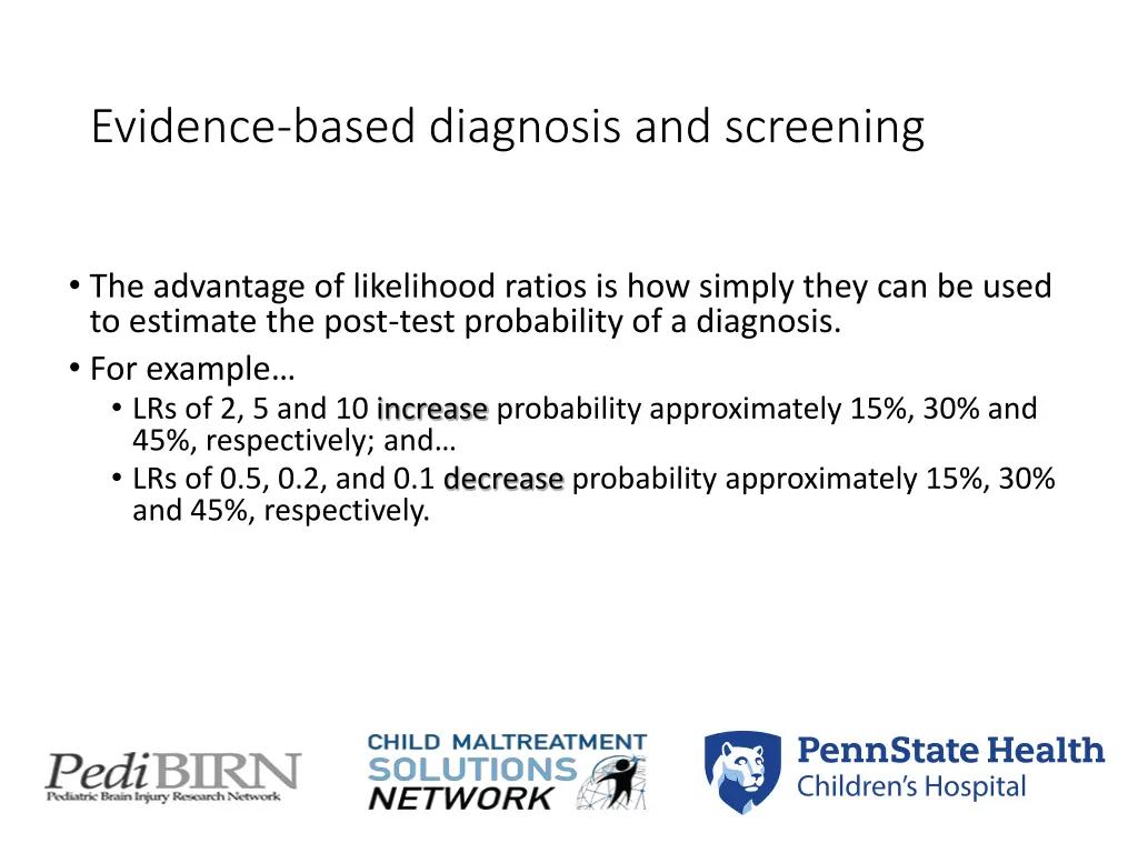 evidence based diagnosis and screening 9