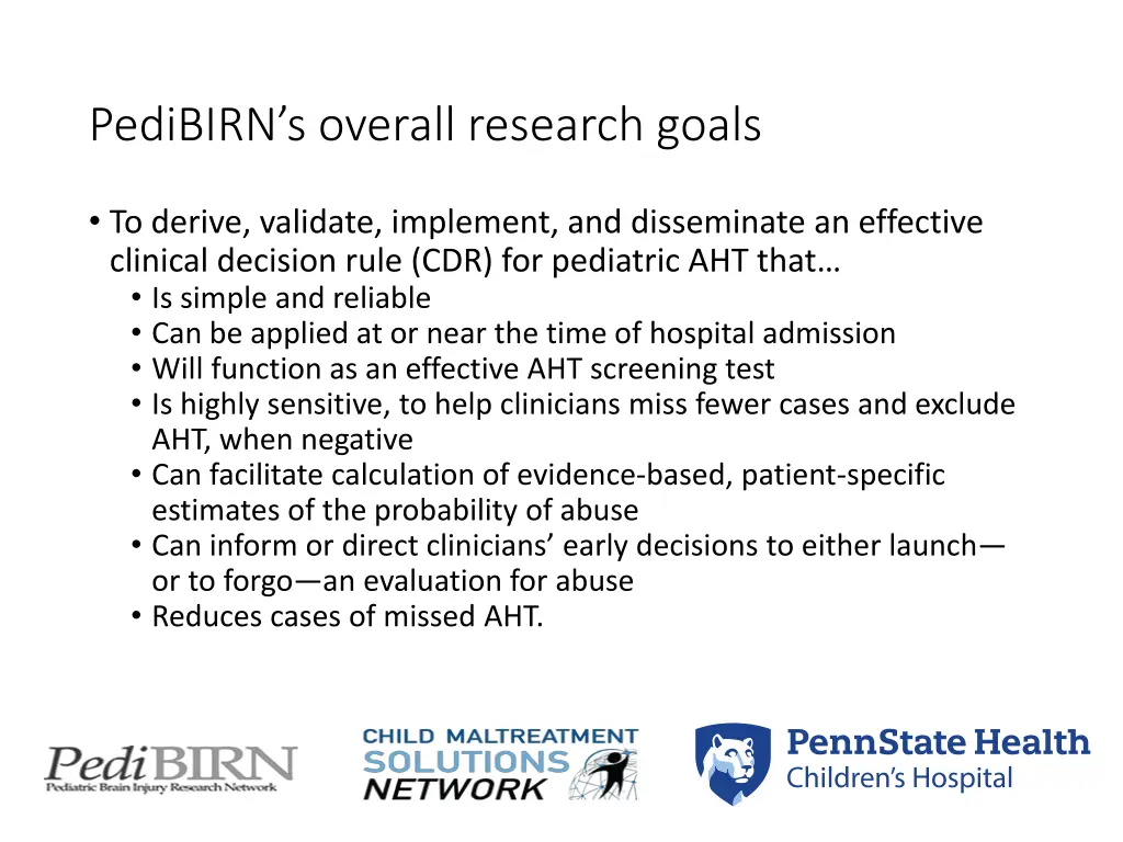 pedibirn s overall research goals