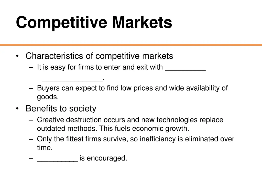 competitive markets