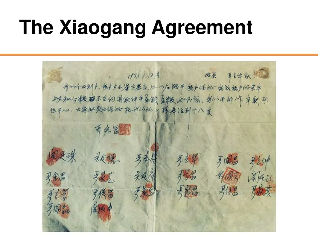 the xiaogang agreement