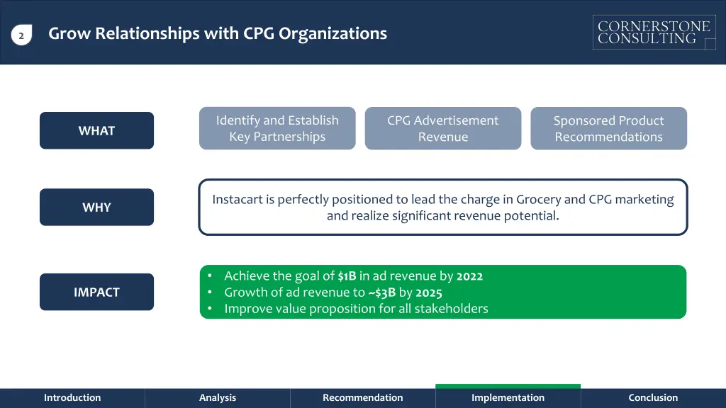 grow relationships with cpg organizations