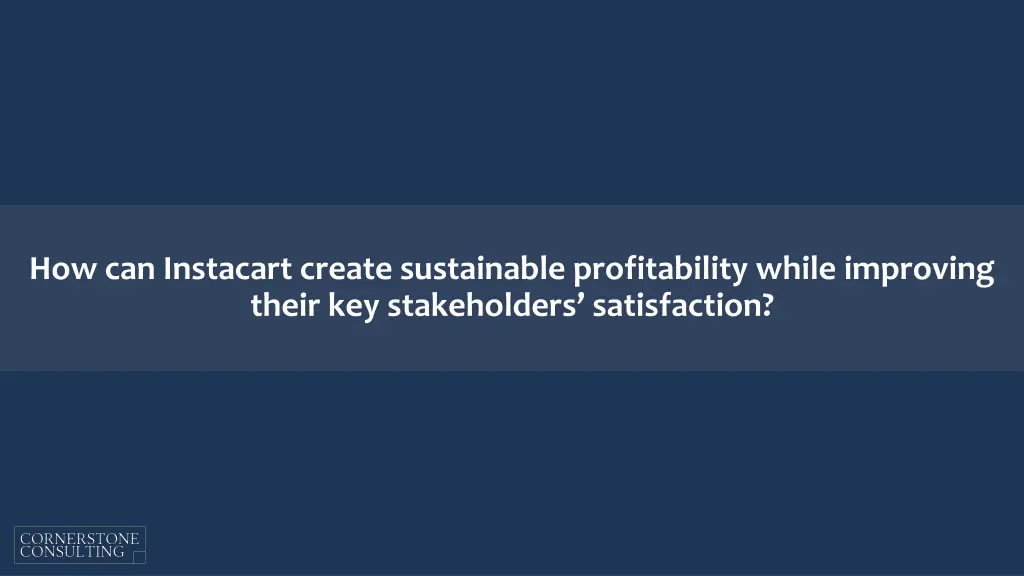 how can instacart create sustainable