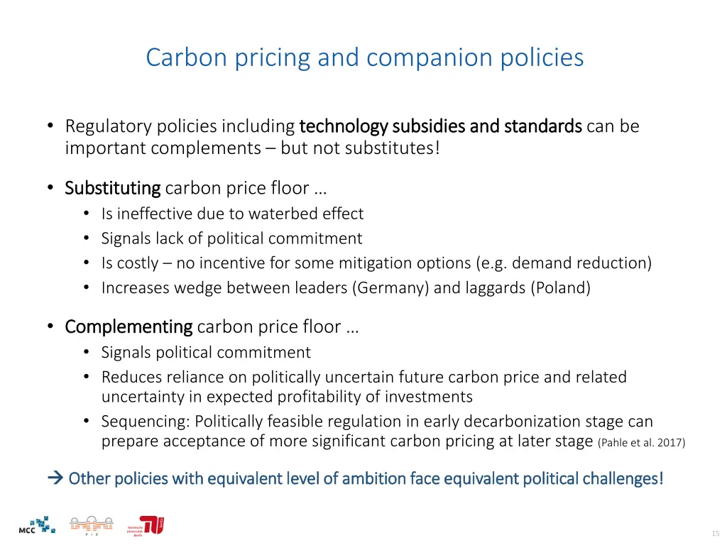 carbon pricing and companion policies