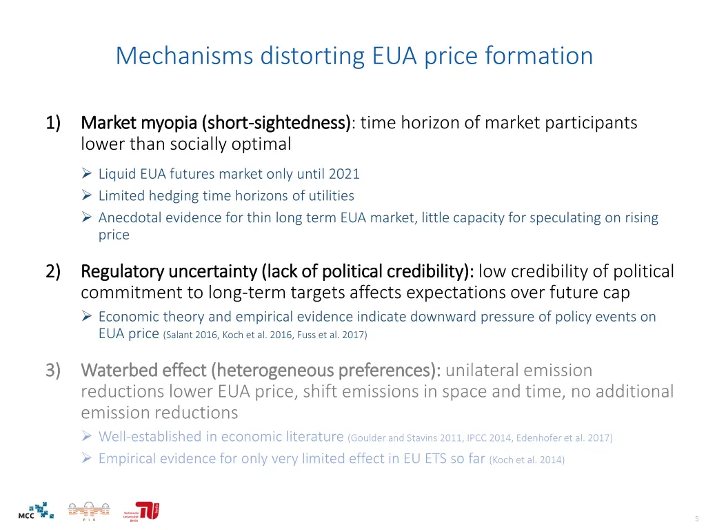 mechanisms distorting eua price formation