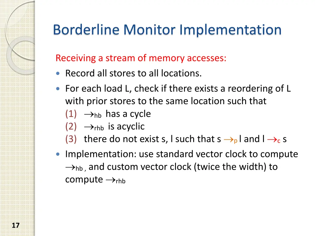 borderline monitor implementation