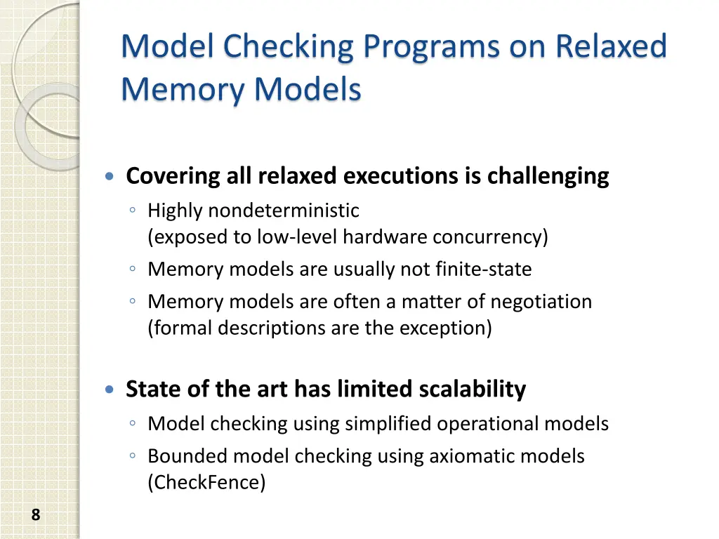 model checking programs on relaxed memory models