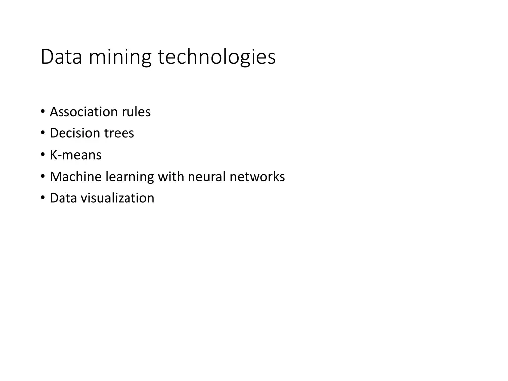 data mining technologies