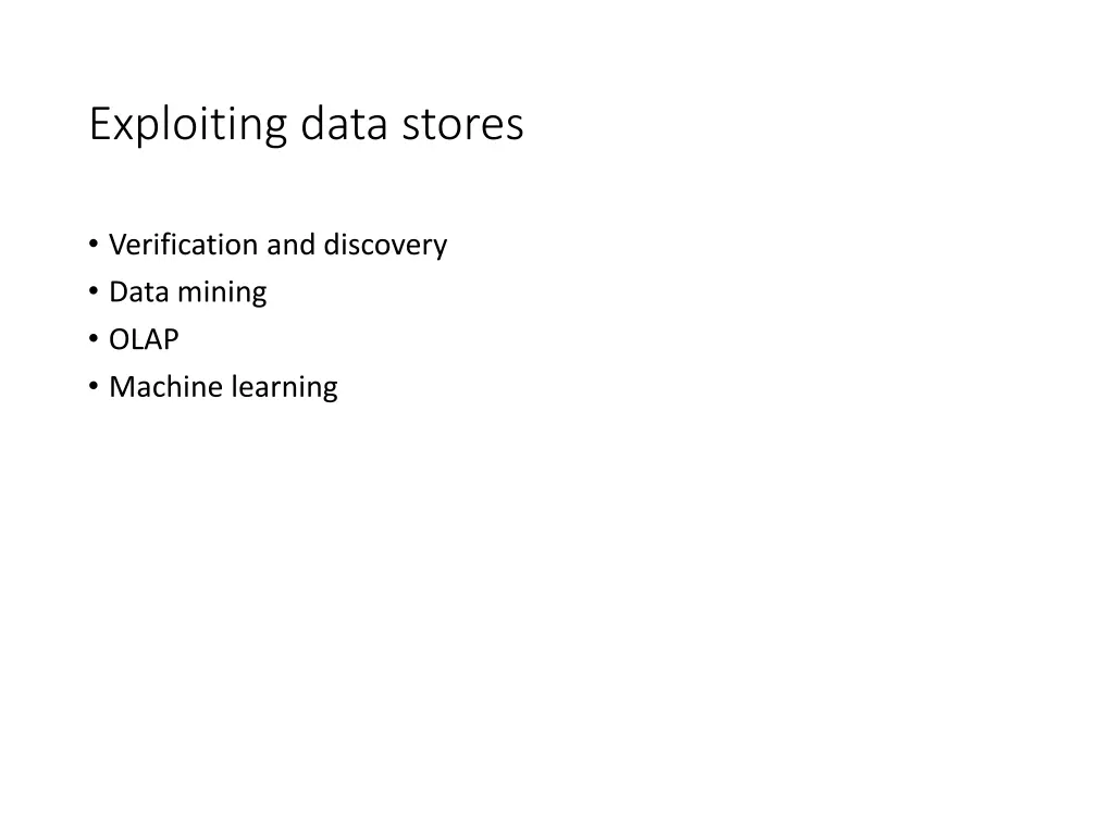 exploiting data stores