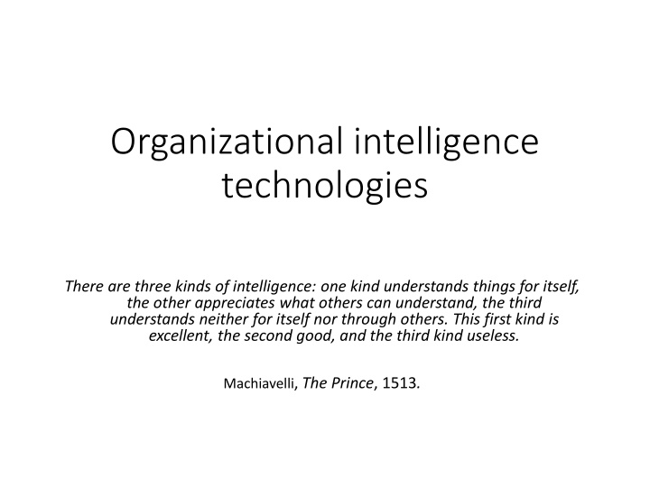 organizational intelligence technologies