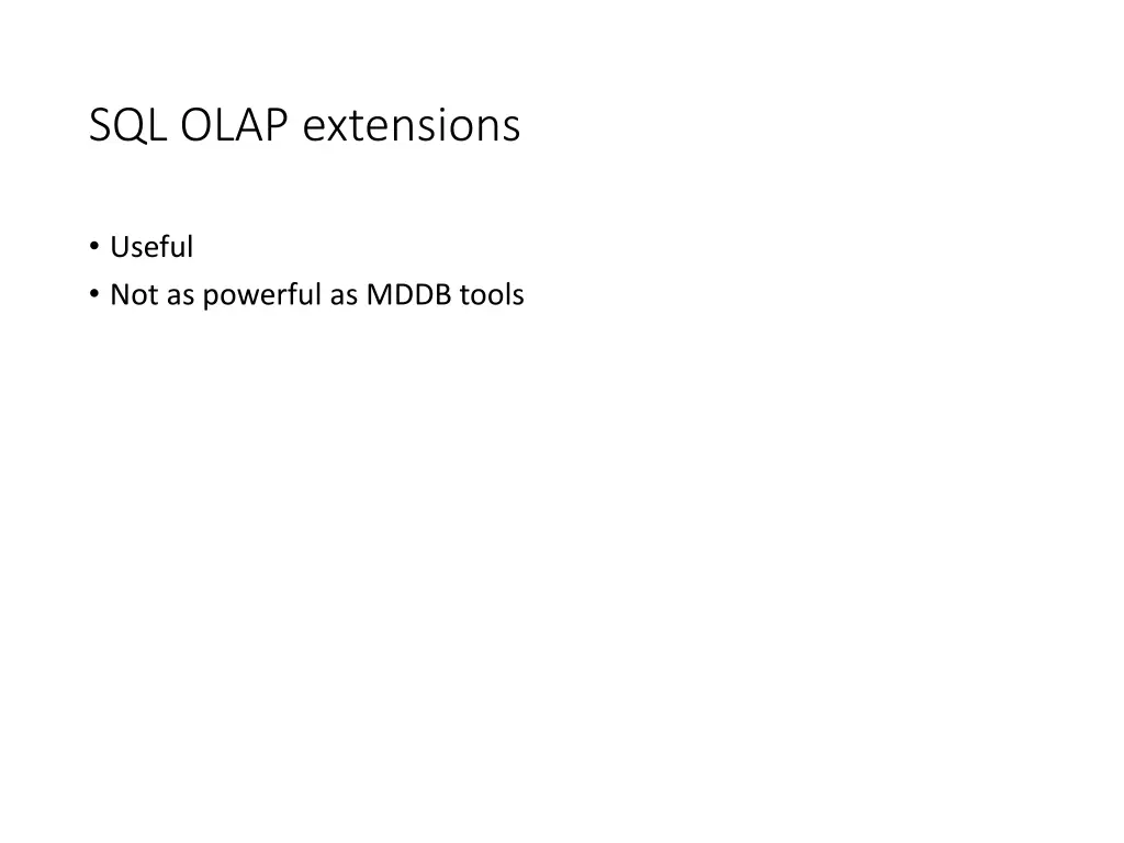 sql olap extensions