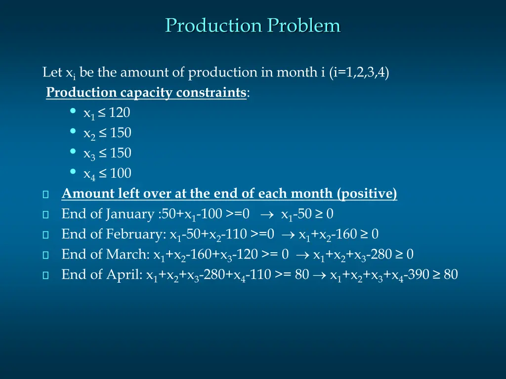 production problem 1