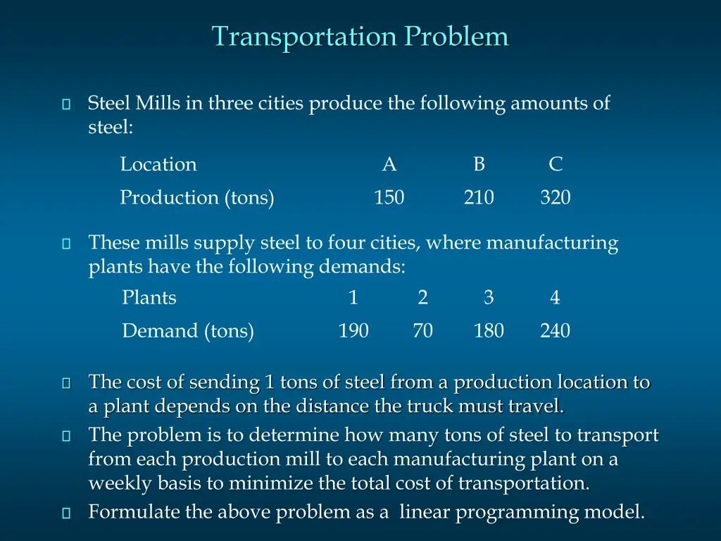 transportation problem 2