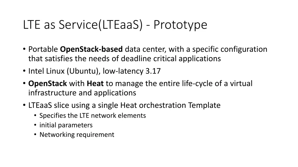 lte as service lteaas prototype