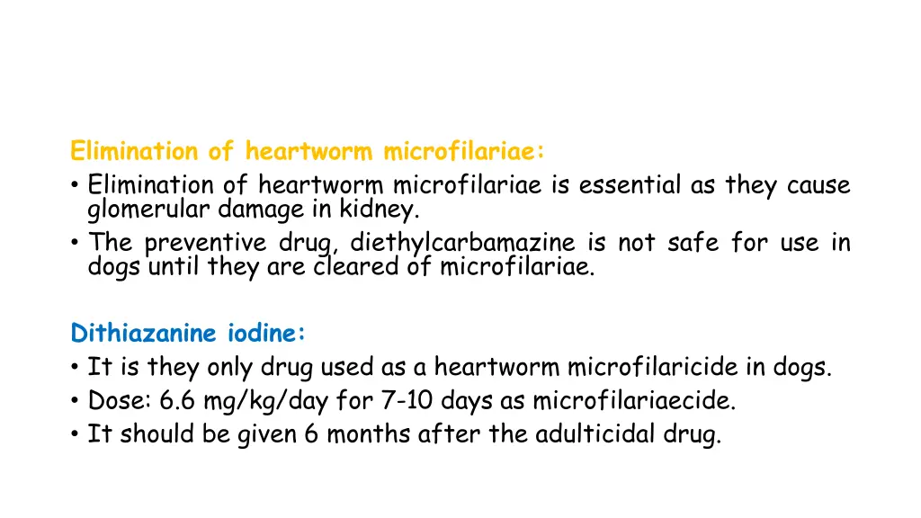 elimination of heartworm microfilariae