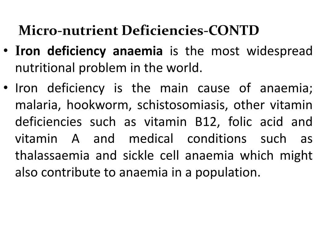 micro nutrient deficiencies contd