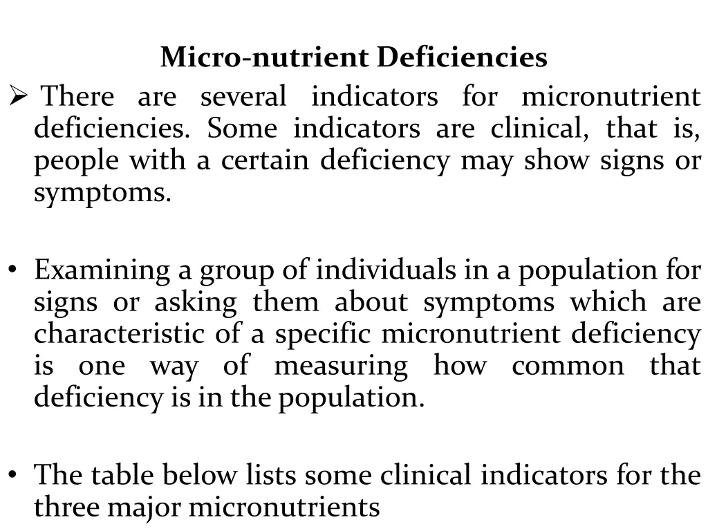 micro nutrient deficiencies there are several