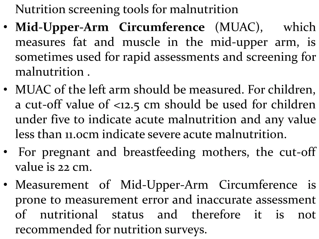 nutrition screening tools for malnutrition