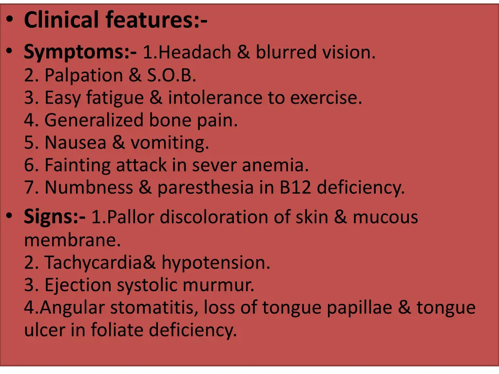 clinical features symptoms 1 headach blurred