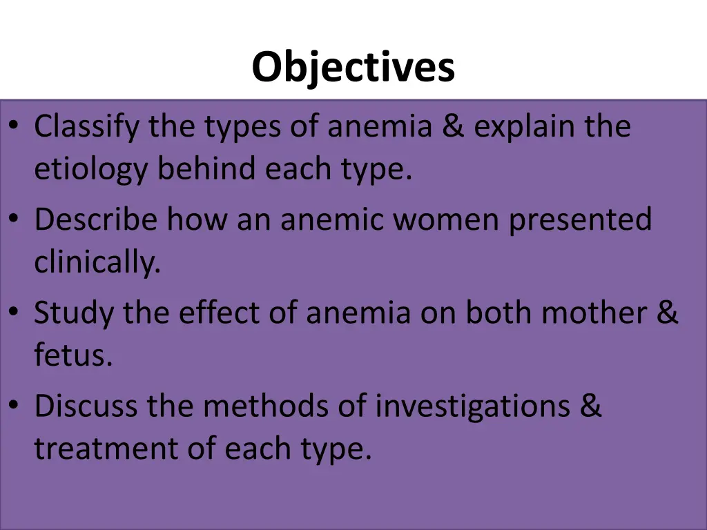 objectives