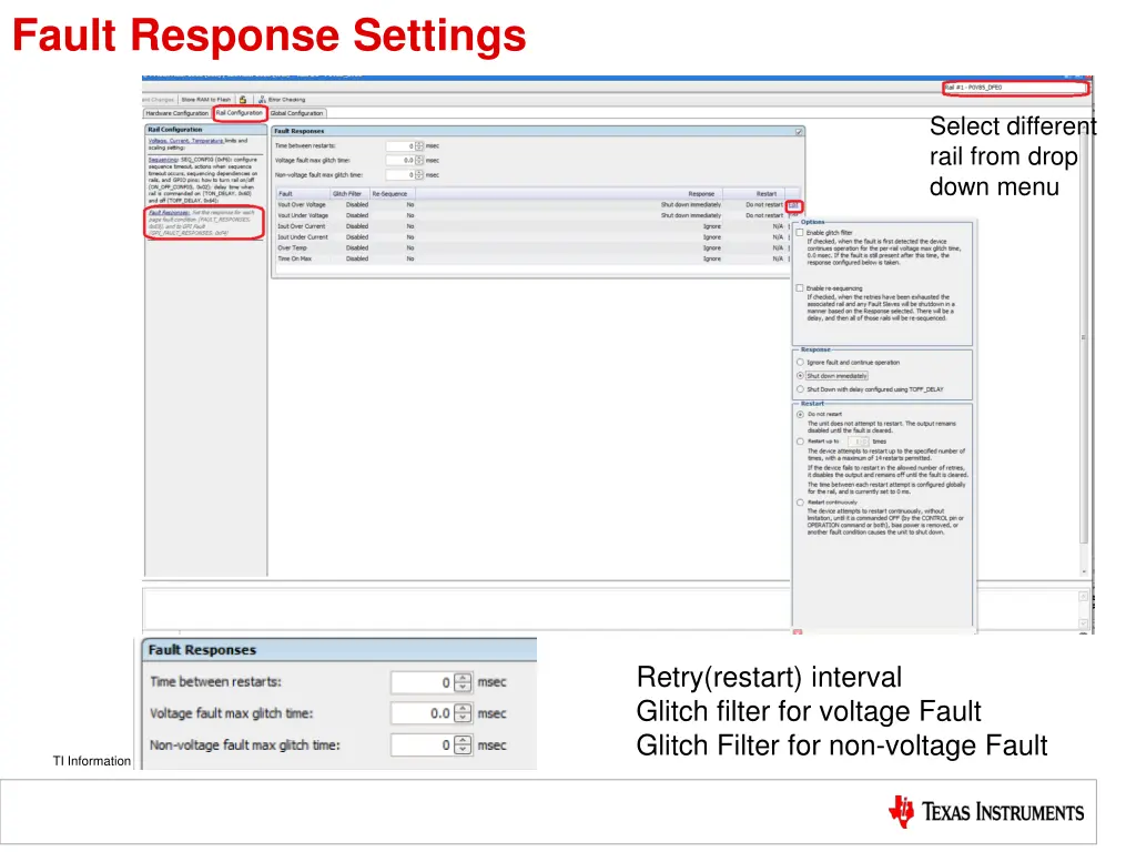 fault response settings