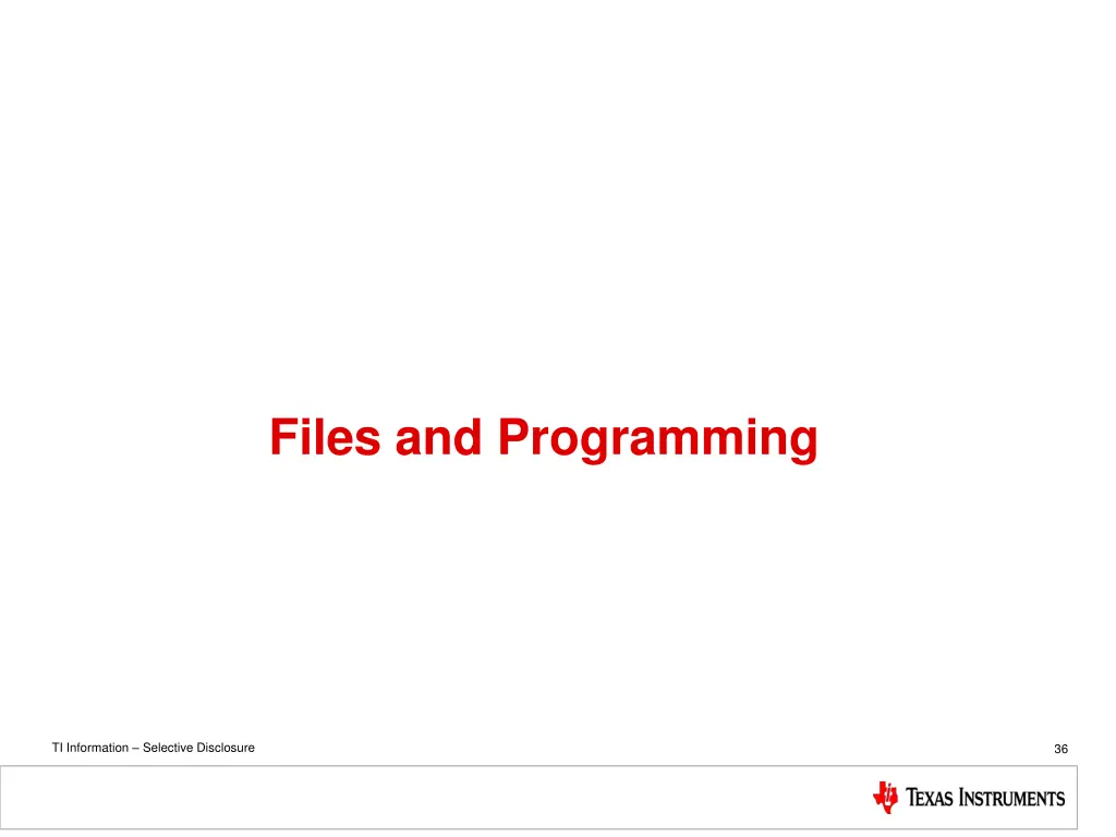 files and programming