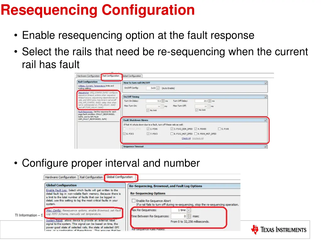 resequencing configuration