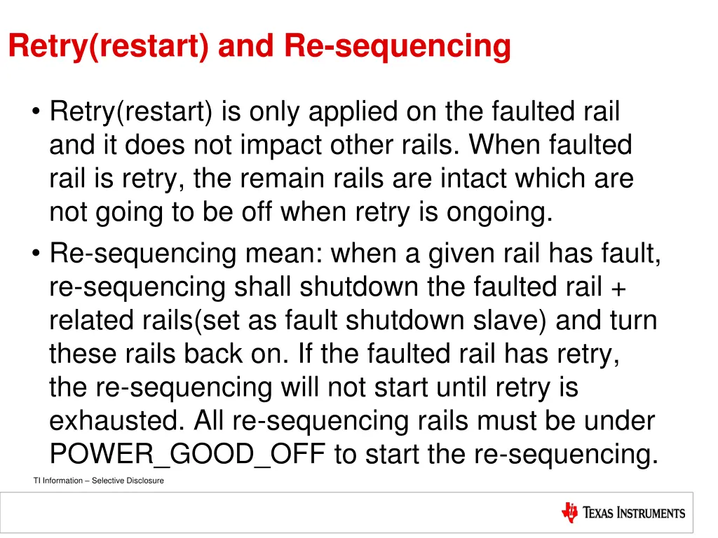 retry restart and re sequencing