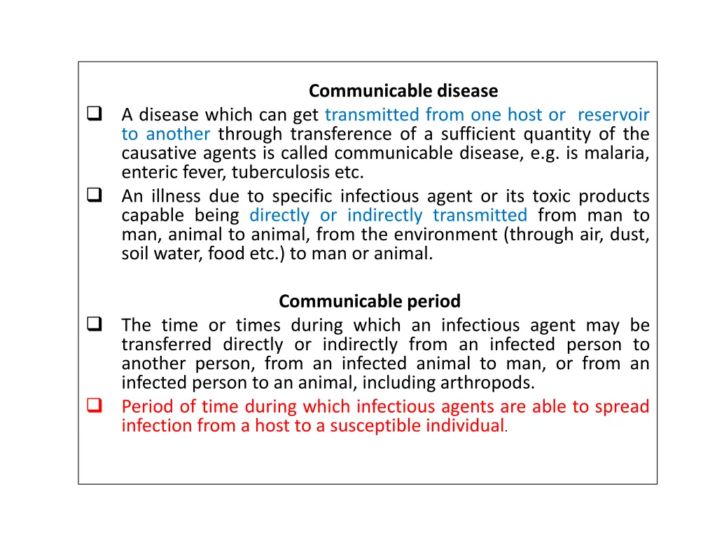 communicable disease