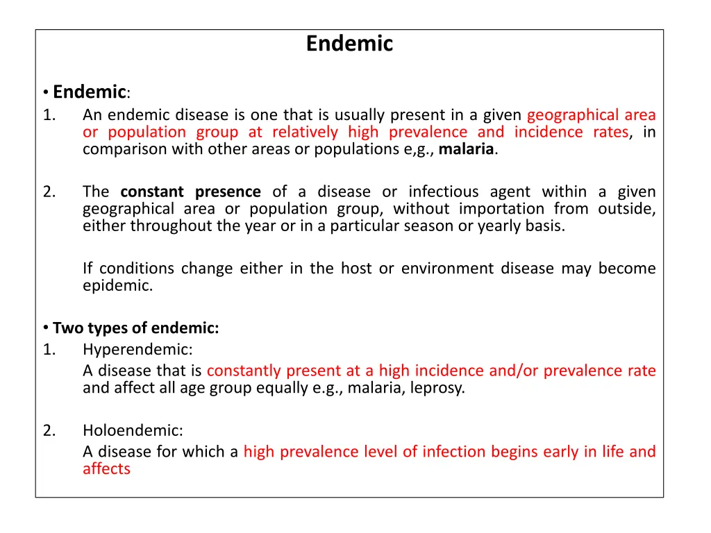 endemic