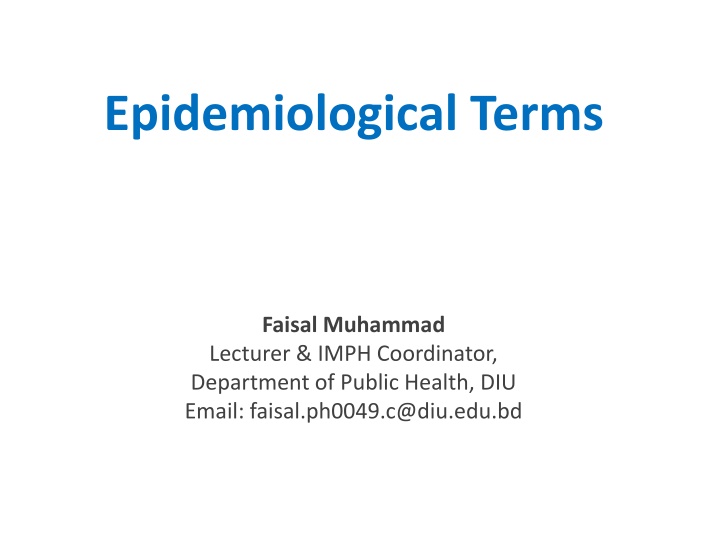 epidemiological terms