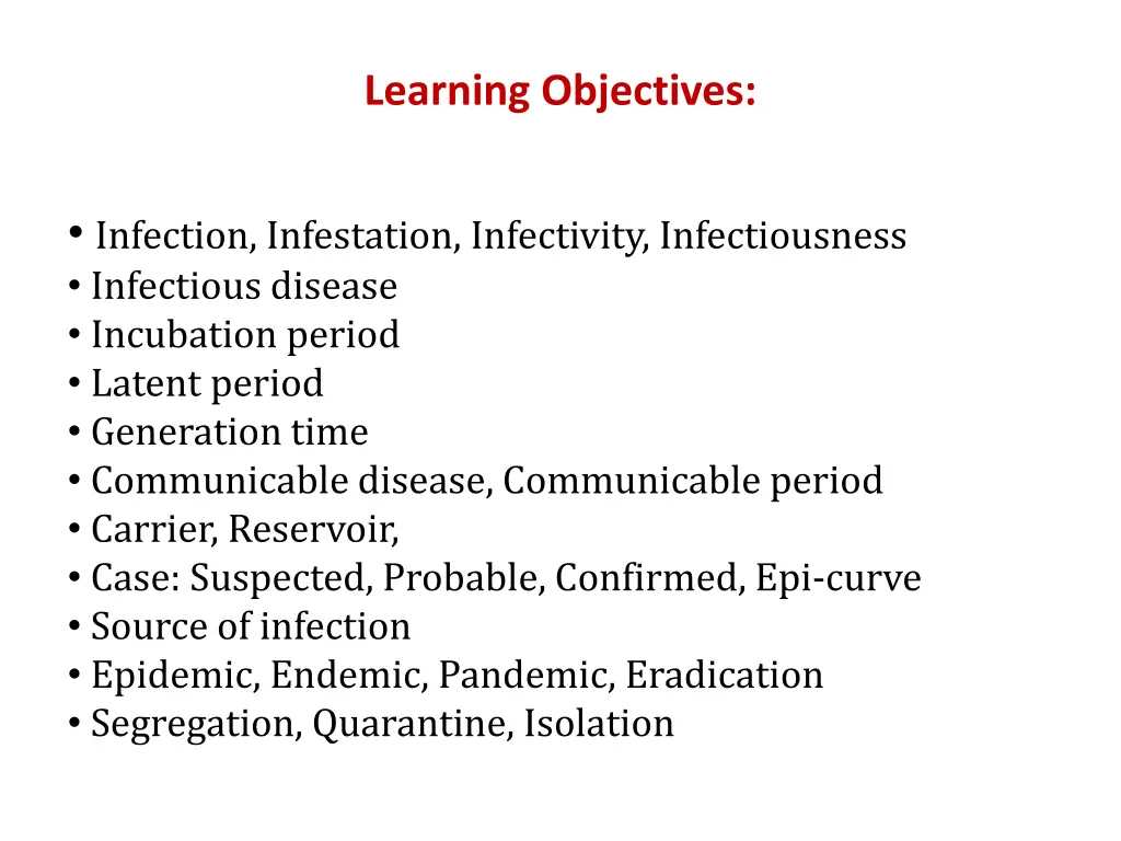 learning objectives