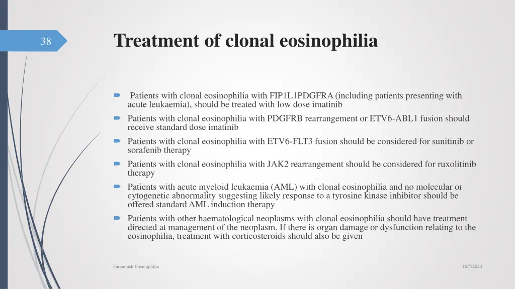 treatment of clonal eosinophilia